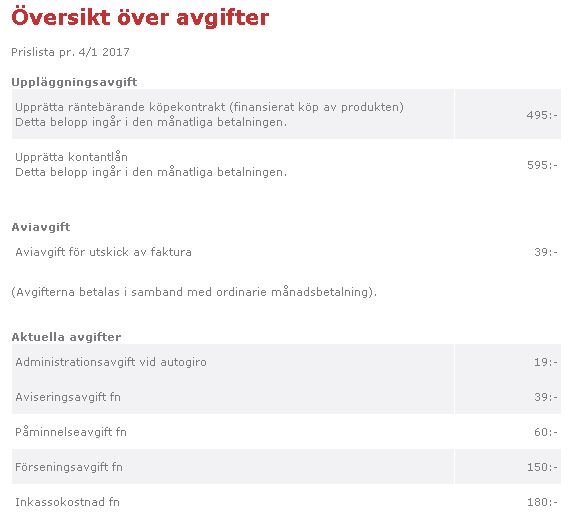 Översikt avgifter hos Leasy